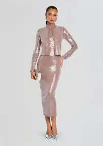 Annamarie Sequin Knit Cardigan(Truffle,XXS)