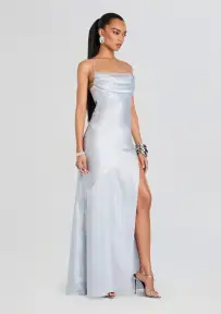 Emery Embellished Silk Dress(Dove,XXS)