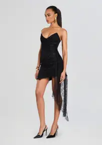 Harvelle Lace Dress(Black,XXS)