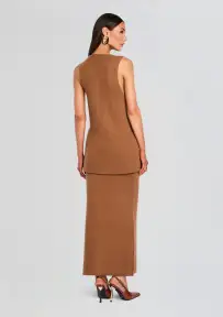 Hazel Knit Maxi Skirt(Camel,XXS)