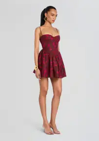 Kenora Corset Dress(Cerise Abstract Orchid,XXS)