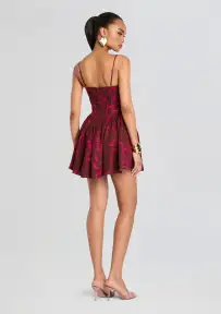 Kenora Corset Dress(Cerise Abstract Orchid,XXS)