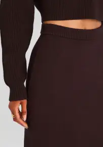 Java Knit Skirt(Ash Brown,XXS)