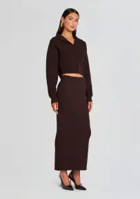 Java Knit Skirt(Ash Brown,XXS)