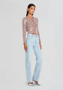 Annamarie Sequin Knit Cardigan(Truffle,XXS)