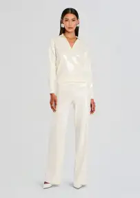 Natalia Sequin Knit Pant(Winter White,XXS)