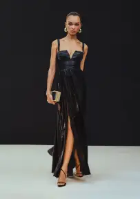 Yvonne Dress(Metallic Black,XXS)