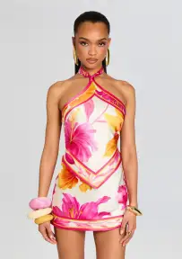 Adelaide Silk Dress(Bianco Primavera,XXS)