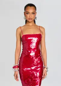 Alana Sequin Dress(Cerise,XXS)