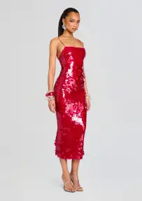 Alana Sequin Dress(Cerise,XXS)