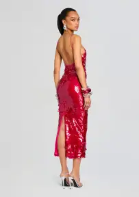Alana Sequin Dress(Cerise,XXS)