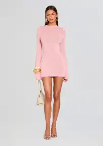 Bec Knit Mini Dress(Coral Blush,XXS)
