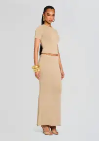 Kora Knit Maxi Skirt(Stone,XXS)