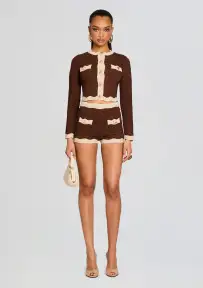 Kait Knit Shorts(Mtlc Chestnut/Bone,XXS)