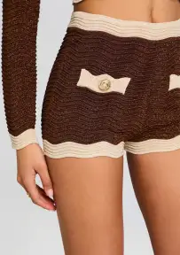 Kait Knit Shorts(Mtlc Chestnut/Bone,XXS)