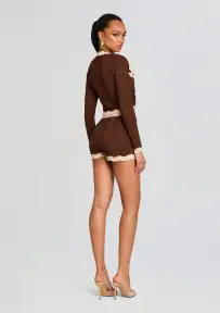 Kait Knit Shorts(Mtlc Chestnut/Bone,XXS)