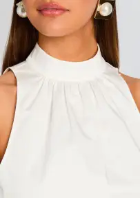 Georgie Poplin Dress(White,XXS)