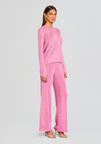 Sheldon Metallic Knit Pant(Bubblegum Pink,XXS)