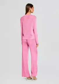 Sheldon Metallic Knit Pant(Bubblegum Pink,XXS)