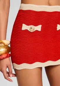 Mikayla Knit Skirt(Metallic Geranium,XXS)