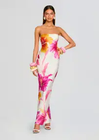 Keaton Silk Dress(Bianco Primavera,XXS)