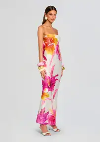 Keaton Silk Dress(Bianco Primavera,XXS)