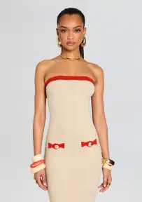 Kins Knit Dress(Mtlc Bone/Geranium,XXS)