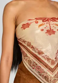 Noelle Silk Top(Terracotta Bandana,XS/S)