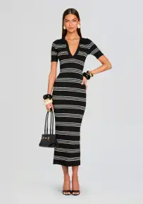 Sam Knit Maxi Dress(Black/Eggshell,XXS)