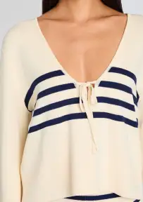 Chrys Sweater(Eggshell/Navy,XXS)