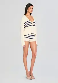 Andrie Knit Shorts(Eggshell/Navy,XXS)