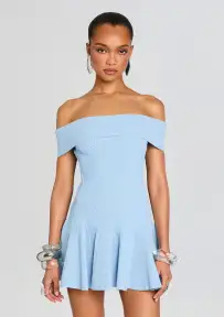 Erica Knit Dress(Metallic Powder Blue,XXS)