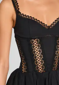 Gardenia Short Dress(Black,XS)