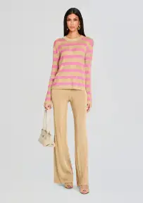 Hana Metallic Knit Top(Gold/Bubblegum,XXS)