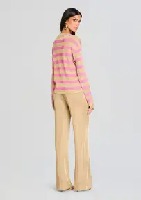 Hana Metallic Knit Top(Gold/Bubblegum,XXS)