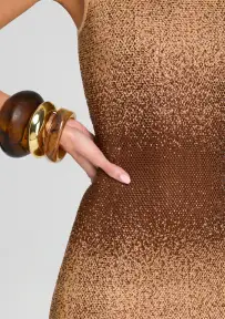 Kenda Embellished Knit Dress(Nude/Chestnut,XXS)