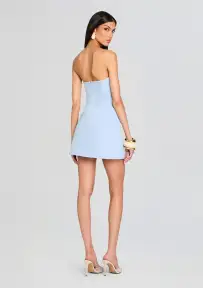 Poppi Heavy Crepe Strapless Mini Dress(Ice Blue,XXS)