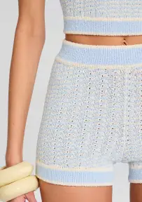Louie Knit Hot Short(Ice Blue/Eggshell,XXS)