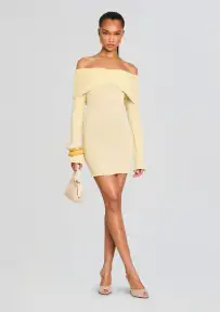 Xen Knit Mini Dress(Pastel Yellow,XXS)