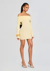 Xen Knit Mini Dress(Pastel Yellow,XXS)