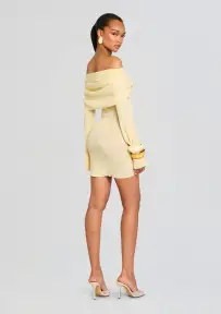 Xen Knit Mini Dress(Pastel Yellow,XXS)