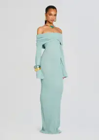 Xenia Knit Maxi Dress(Frosted Sea,XXS)