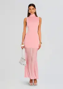 Amine Knit Maxi Dress(Coral Blush,XXS)