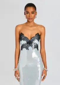Ellen Sequin Dress(Ice Blue,XXS)