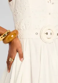 Adya Short Dress w/ Belt(Off White,XXS)