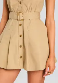 Audley Trench Mini Dress(Camel,XS)