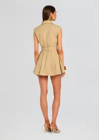 Audley Trench Mini Dress(Camel,XS)