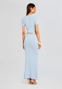 Kora Knit Maxi Skirt(Ice Blue,XXS)
