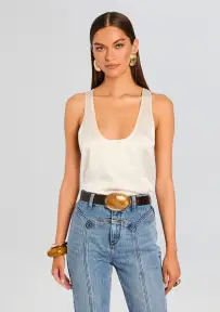 Dagmar High Waist Leather Belt(Tiger Eye/ Brown,XXS/XS)