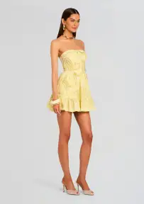 Fiza Short Dress(Light Yellow,XXS)